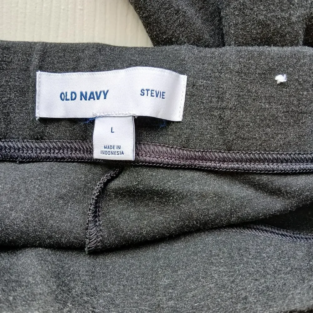 Old Navy Side Stripe Stevie Skinny Ankle Pants L heather grey hidden ankle zip - Picture 4 of 13